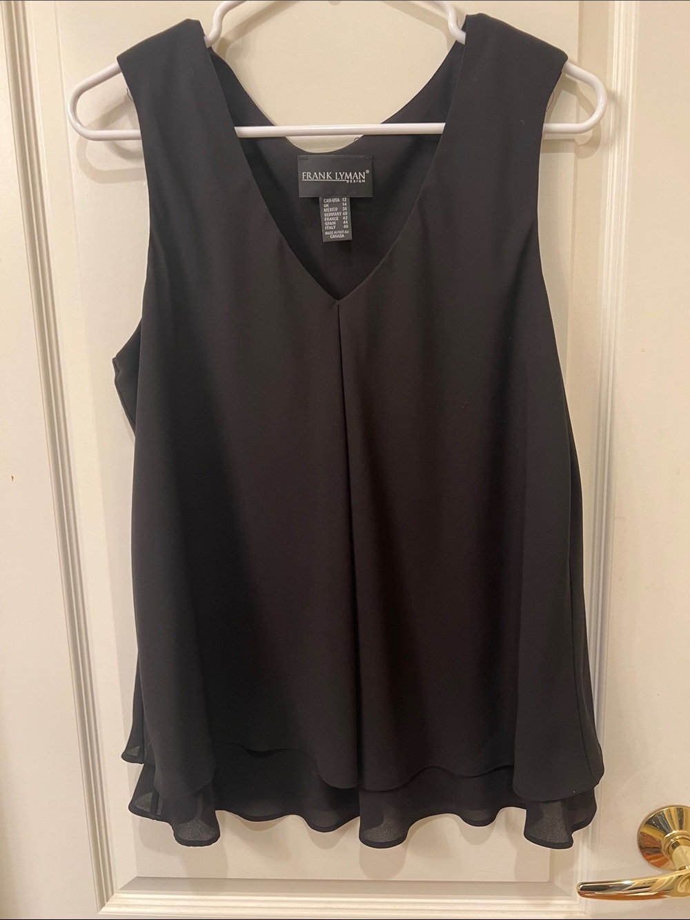 Frank Lyman Design Black V-Neck Sleeveless Layered Camisole